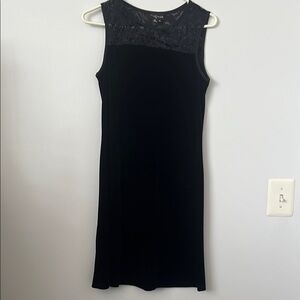 My Michelle Black Sheath Mini Dress Crew Neck Sleeveless